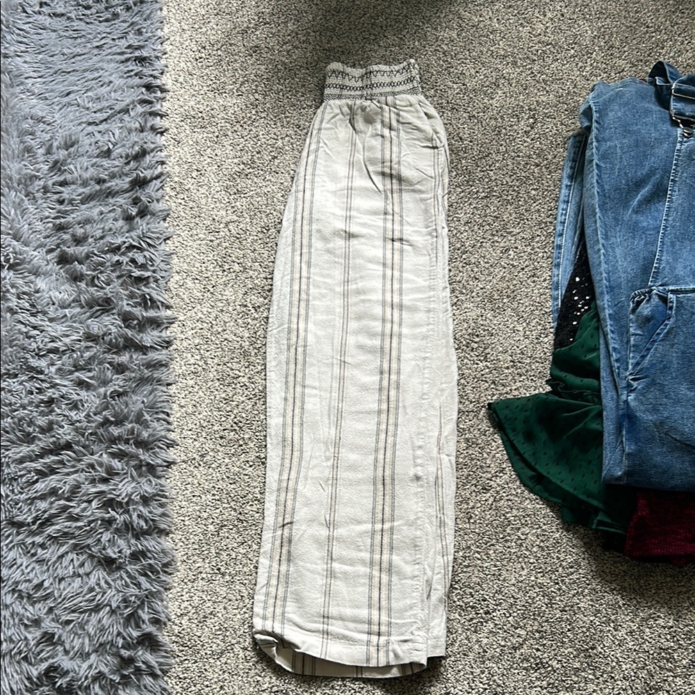 Striped Cream flowy pants